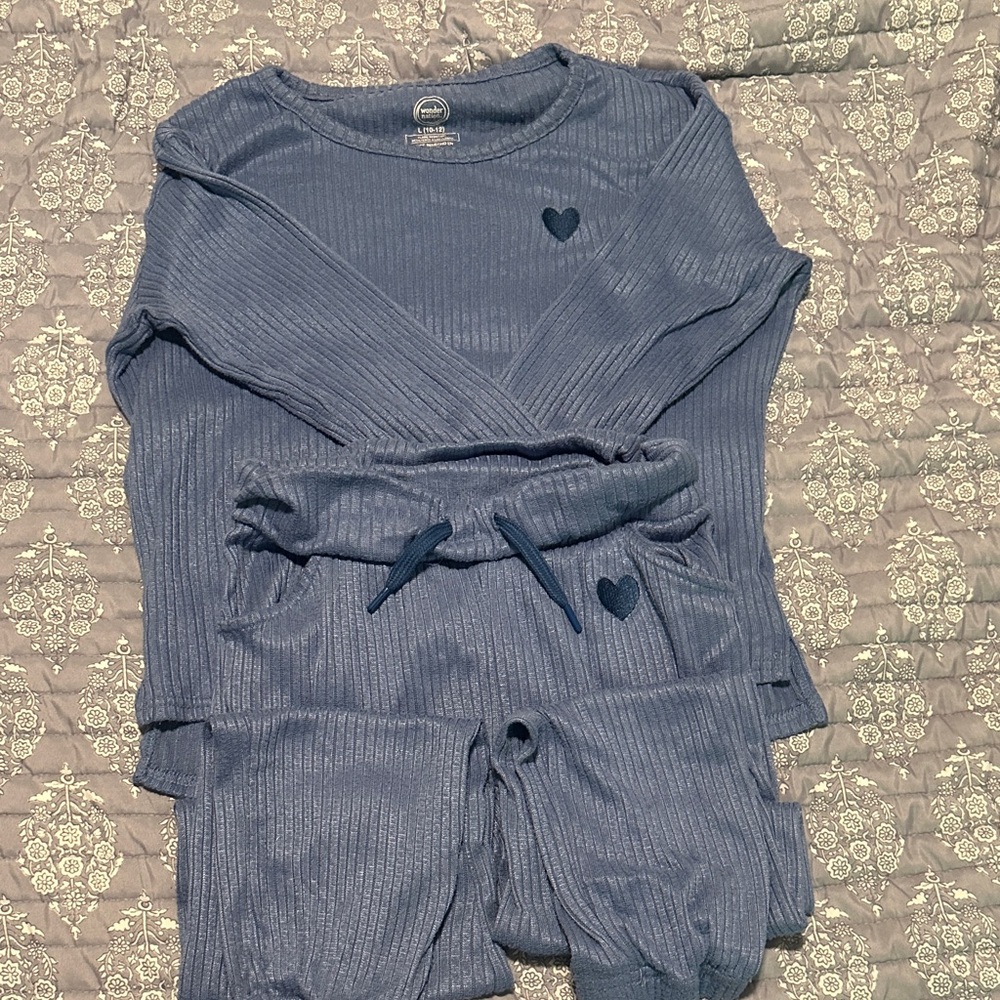 Wonder Nation Navy Pajama Set with Heart Accent